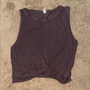 ALO BROWN TWIST TANK TOP